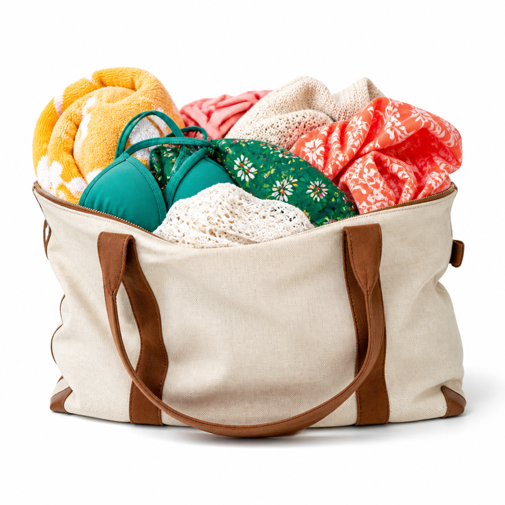 A weekender bag